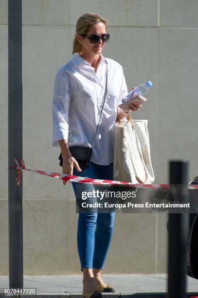 Julio Iglesias's wife, Miranda Rijnsburger is seen on June 19, 2018 in Marbella, Spain.