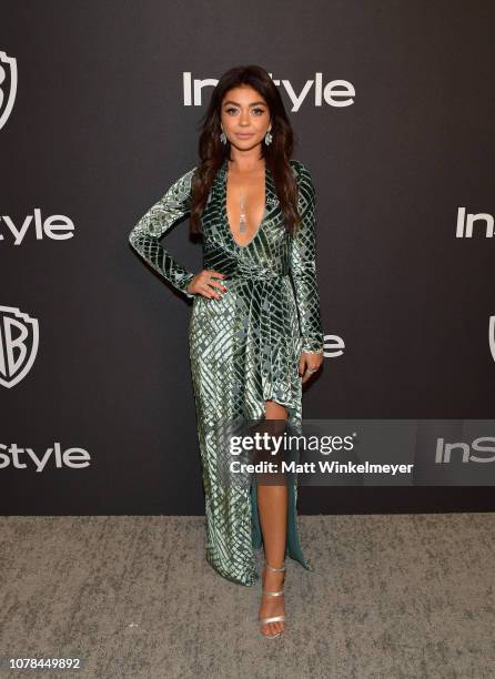 Sarah Hyland attends the 2019 InStyle and Warner Bros. 76th Annual Golden Globe Awards Post-Party at The Beverly Hilton Hotel on January 6, 2019 in...