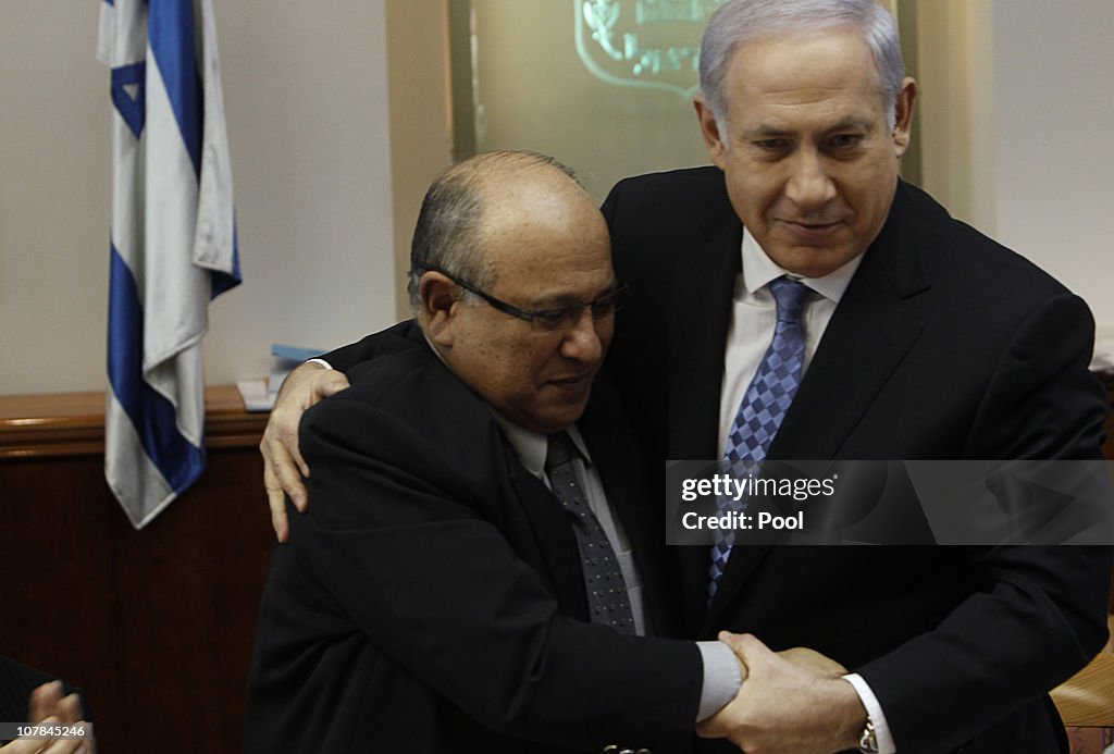 Israel's Prime Minister Netanyahu attends the weekly cabinet meeting in Jerusalem