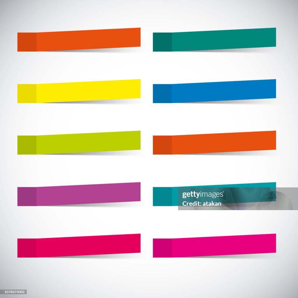 2d Postit Set Of Vector Post It High-Res Vector Graphic - Getty Images