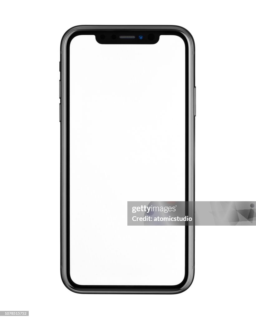新蘋果 iphone xr 黑色前視圖在白色背景