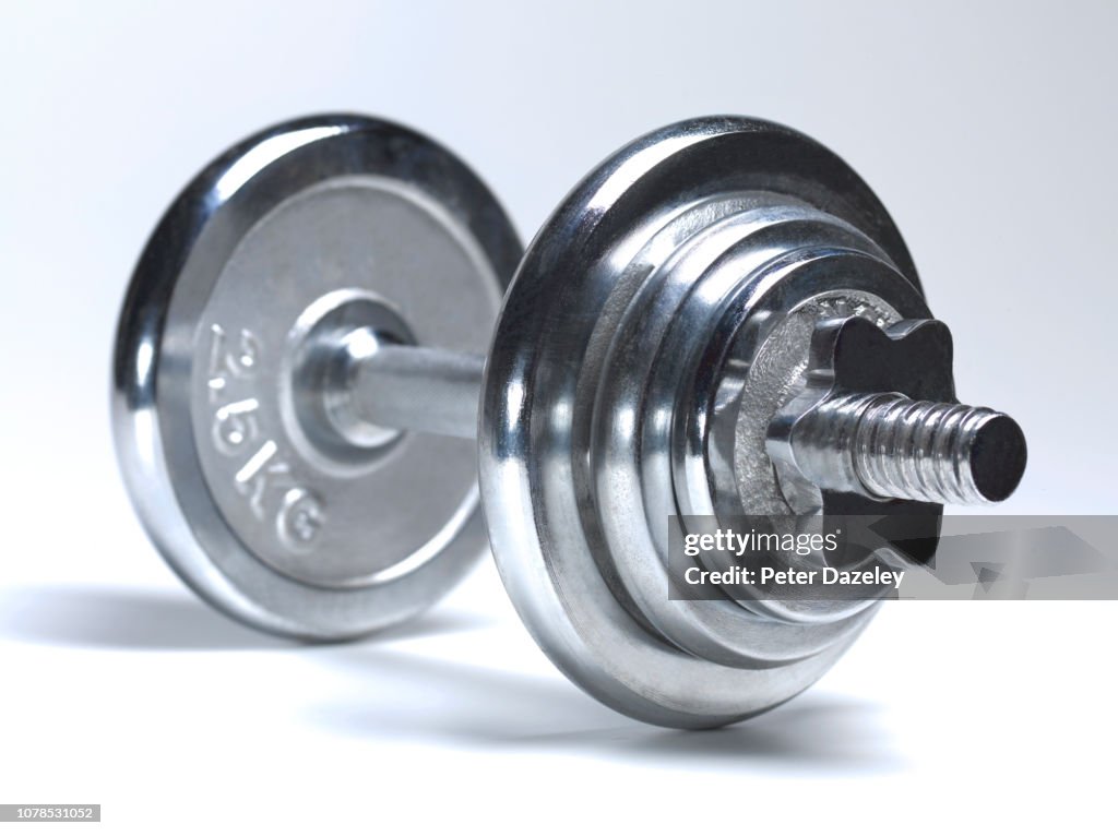 Large Dumbbells on White background