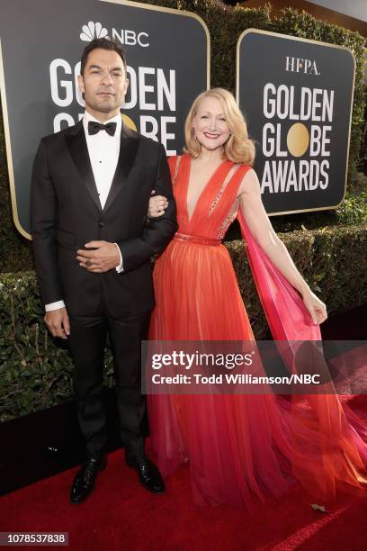 76th ANNUAL GOLDEN GLOBE AWARDS -- Pictured: Darwin Shaw and Patricia Clarkson arrive to the 76th Annual Golden Globe Awards held at the Beverly...