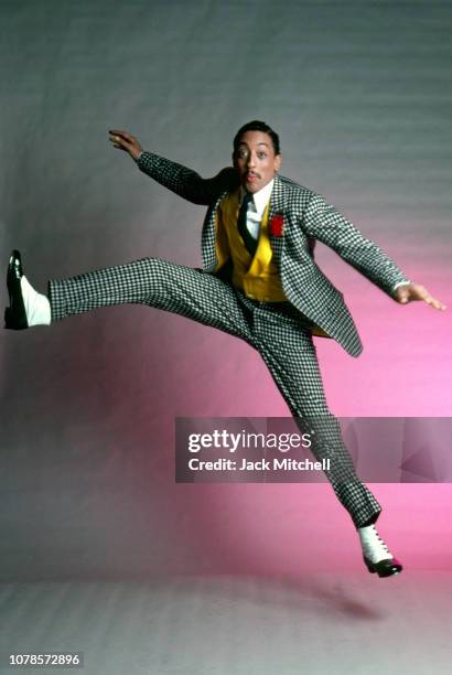 American dancer, actor, singer, and choreographer Gregory Hines in costume for his starring role in 'Sophisticated Ladies' on Broadway, studio photo...