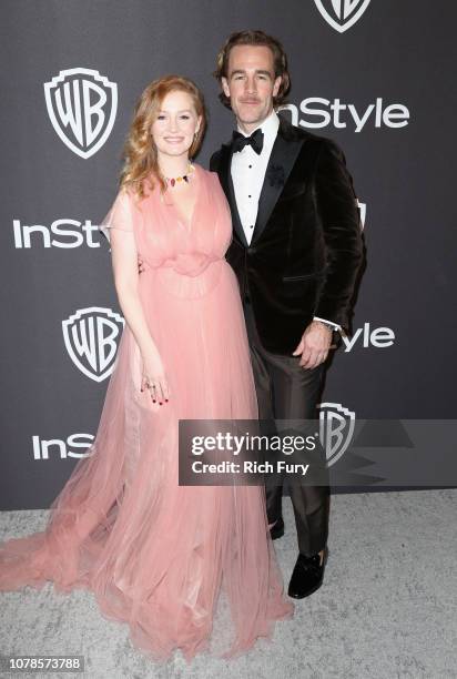 Kimberly Brook and James Van Der Beek attends the InStyle And Warner Bros. Golden Globes After Party 2019 at The Beverly Hilton Hotel on January 6,...