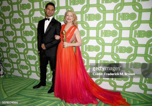 Darwin Shaw and Patricia Clarkson, winner of Best Performance by an Actress in a Supporting Role in a Series, Limited Series or Motion Picture Made...