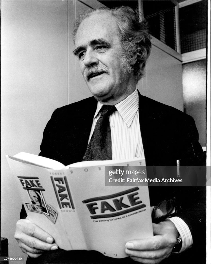 Robert Baudin, author of "Fake" a book about his experiences as a money counterfeiter and forger, pictured in herald office today.