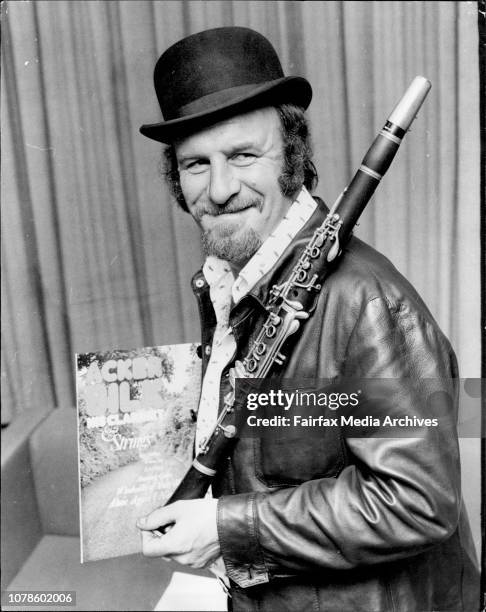 Popular Jazz musician Acker Bilk, of Somerset, England, flew into Sydney today with his Paramount Jazz band for a series of concert tours. He is...