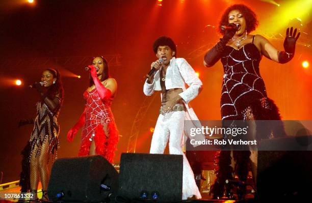 Bobby Farrell of Boney M performs on stage at Los Vast at Ahoy on 16th October 2004 in Rotterdam, Netherlands.