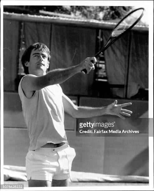 The Australian Davis Cup Team John Fitzgerald at Practice at White City this morning in training for the Davis Cup.John Fitzgerald, the man who will...