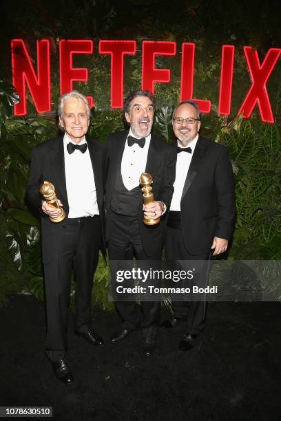 Michael Douglas, Chuck Lorre, and Al Higgins attend the Netflix 2019 Golden Globes After Party on January 6, 2019 in Los Angeles, California.