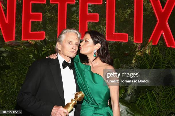 Michael Douglas and Catherine Zeta-Jones attend the Netflix 2019 Golden Globes After Party on January 6, 2019 in Los Angeles, California.