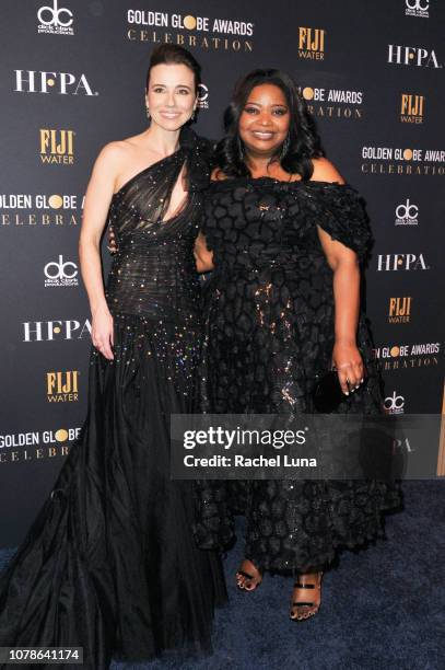 Linda Cardellini and Octavia Spencer attend the official viewing and after party of The Golden Globe Awards hosted by The Hollywood Foreign Press...