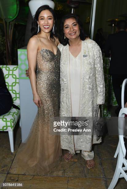 Constance Wu and Meher Tatna attend HBO's Official Golden Globe Awards After Party at Circa 55 Restaurant on January 6, 2019 in Los Angeles,...
