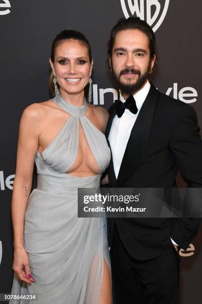 Heidi Klum and Tom Kaulitz attend the 2019 InStyle and Warner Bros. 76th Annual Golden Globe Awards Post-Party at The Beverly Hilton Hotel on January...