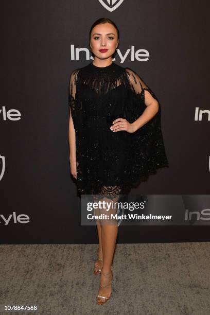 Peyton List attends the 2019 InStyle and Warner Bros. 76th Annual Golden Globe Awards Post-Party at The Beverly Hilton Hotel on January 6, 2019 in...