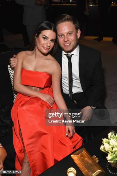 Lea Michele and Zandy Reich attend the 2019 InStyle and Warner Bros. 76th Annual Golden Globe Awards Post-Party at The Beverly Hilton Hotel on...