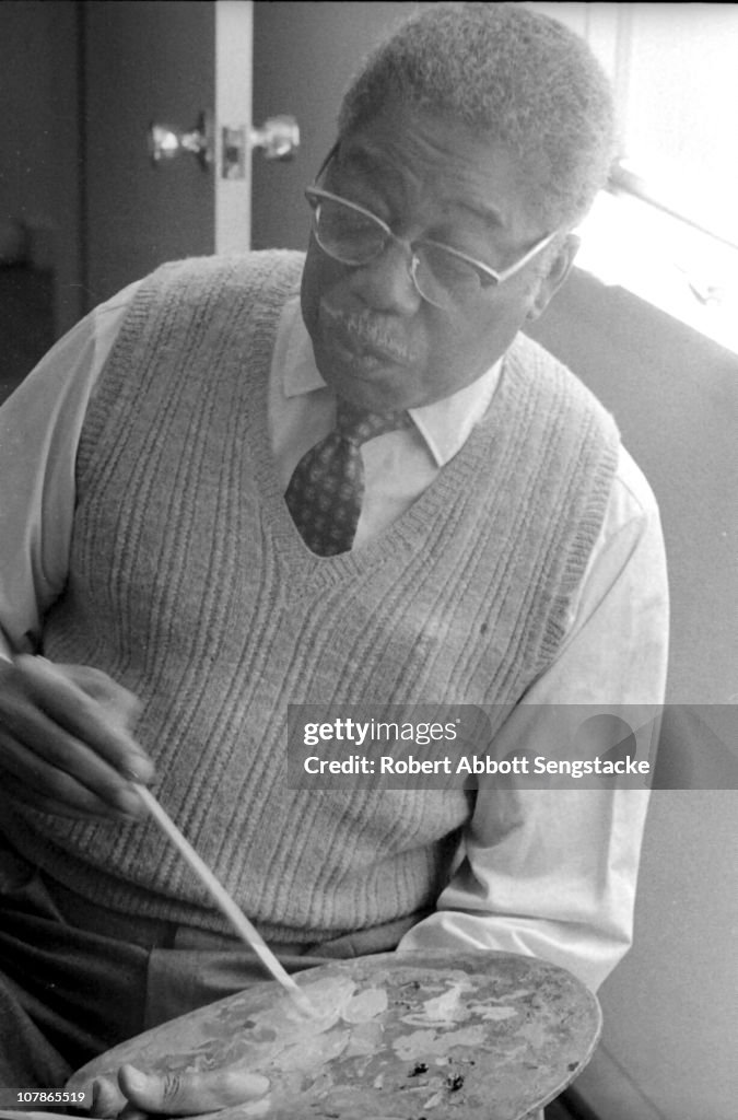 Painter Aaron Douglas At Easel