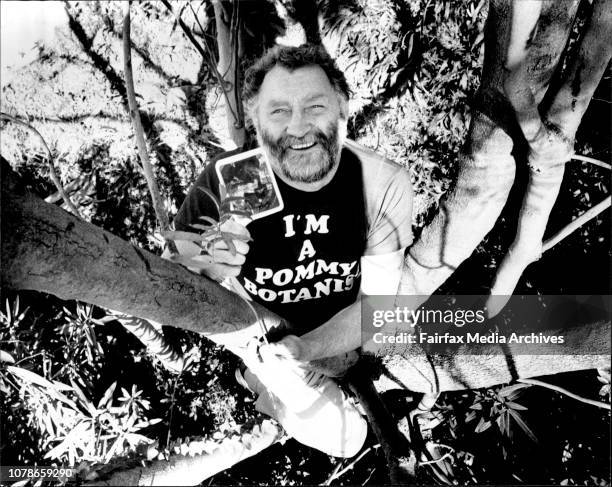 David Bellamy, investigates foliage, up an Acacia tree in Surry Hills.Visiting British botanist David Bellamy, here in Australian to promote his...