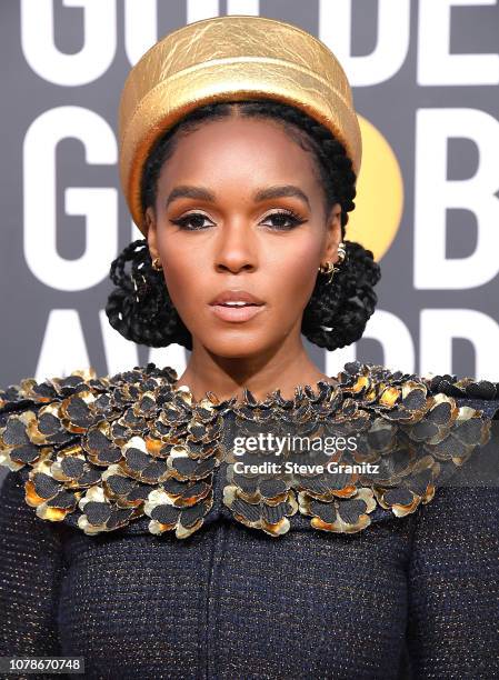 Janelle Monae arrives at the 76th Annual Golden Globe Awardsat The Beverly Hilton Hotel on January 6, 2019 in Beverly Hills, California.