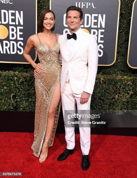 Irina Shayk, Bradley Cooper arrives at the 76th Annual Golden Globe Awardsat The Beverly Hilton Hotel on January 6, 2019 in Beverly Hills, California.