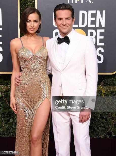 Irina Shayk, Bradley Cooper arrives at the 76th Annual Golden Globe Awardsat The Beverly Hilton Hotel on January 6, 2019 in Beverly Hills, California.