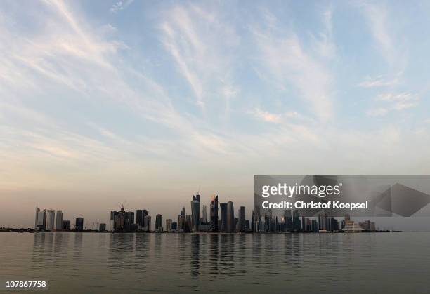 View of the skyline of the West Bay area in Doha is taken on January 4, 2011 in Doha, Qatar. The International Monetary Fund recently reiterated its...