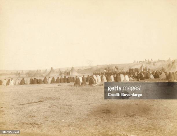 Indian Council in Hostile Camp, 1890.