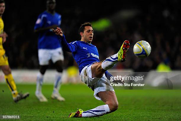 Cardiff forward Michael Chopra scores the second Cardiff goal during the npower Championship game between Cardiff City and Leeds United at Cardiff...