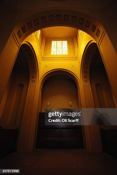 The interior of the mausoleum in Dulwich Picture Gallery, which celebrates its bicentenary this year, where the gallery's founders are interred on...