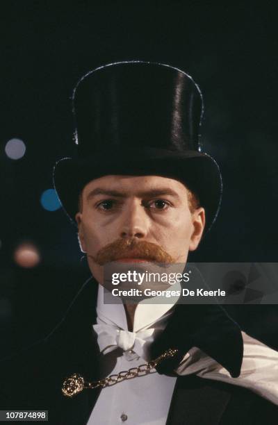 Marc Culwick as Prince Albert Victor during production of the TV mini-series 'Jack the Ripper', directed by David Wickes, 25th May 1988.