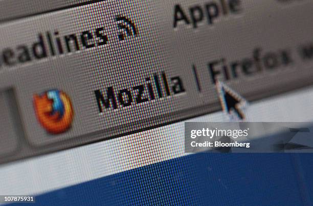 Mozilla Corp.'s Firefox web browser tab is displayed on a computer monitor in London, U.K. On Wednesday, Jan. 5, 2011. Mozilla Corp.'s Firefox topped...