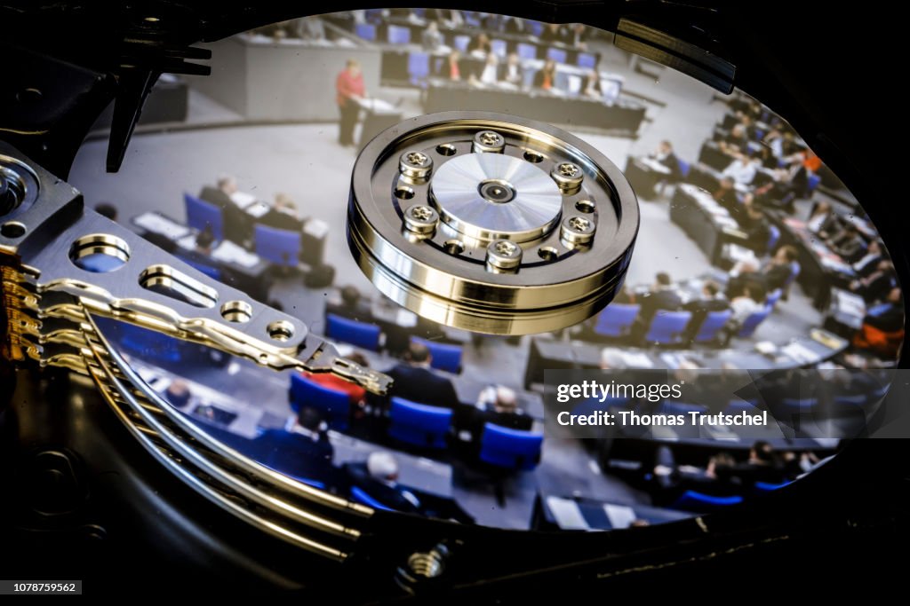 German Hackers ' cyber attack on german politicians '. A photo of German Bundestag ...