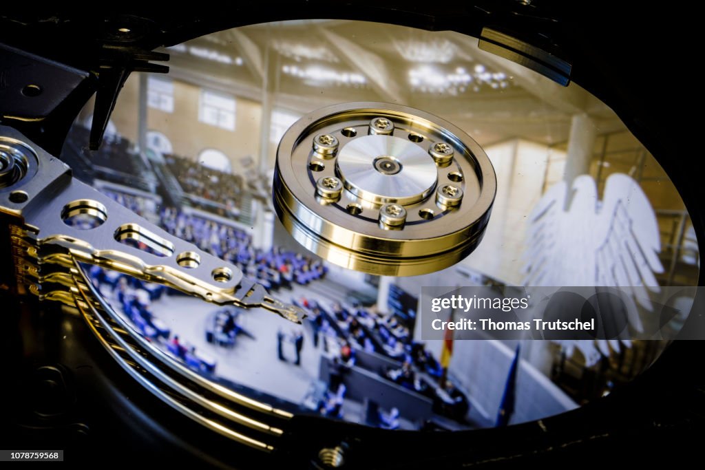 German Hackers ' cyber attack on german politicians '. A photo of German Bundestag ...