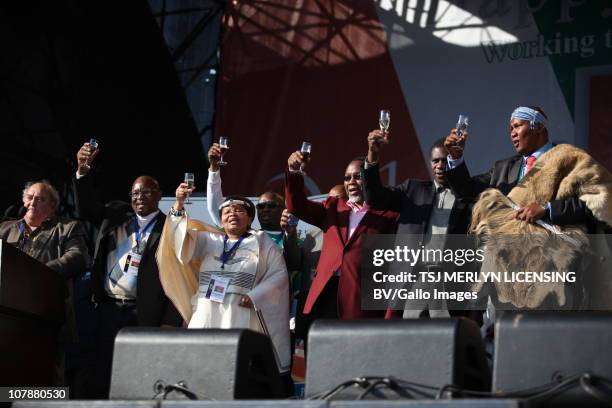 July 2009: Deputy president Kgalema Motlanthe, Chief Mandla Mandela, Mathole Motshekga, Denis Goldberg, Paul Mashatile and arts and culture minister,...