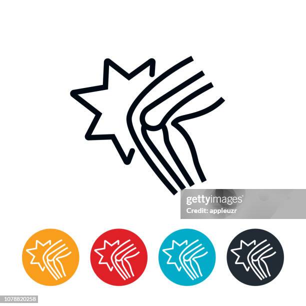 ilustraciones, imágenes clip art, dibujos animados e iconos de stock de icono de dolor articular de rodilla - artritis