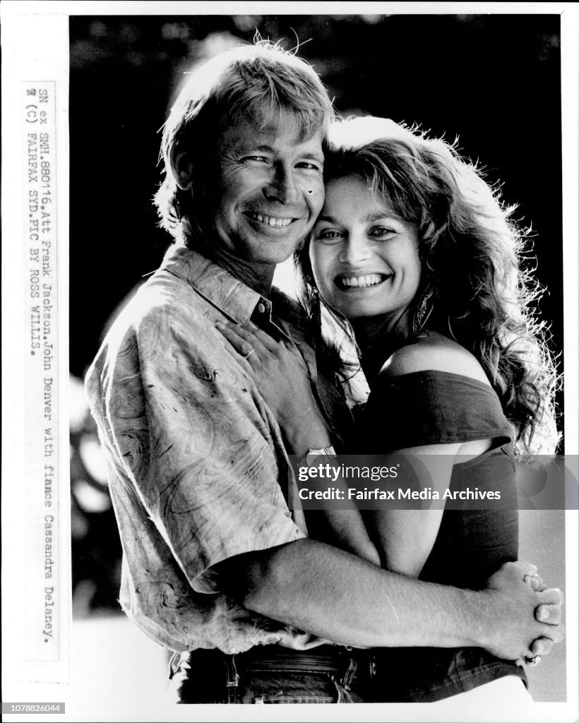 John Denver with fiance Cassandra Delaney. January 16, 1988. . News