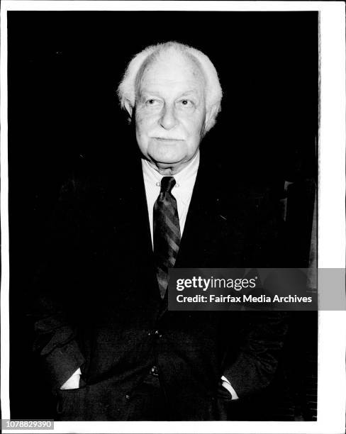 Conductor of the Boston Pops orchestra Arthur Fiedler. Mr Fiedler was in Surry Hills to be presented with two gold records representing 3.3 million...