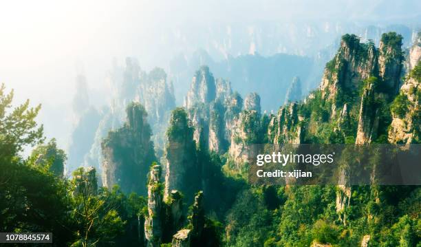 landscape of zhangjiajie wulingyuan - thailand landscape stock pictures, royalty-free photos & images