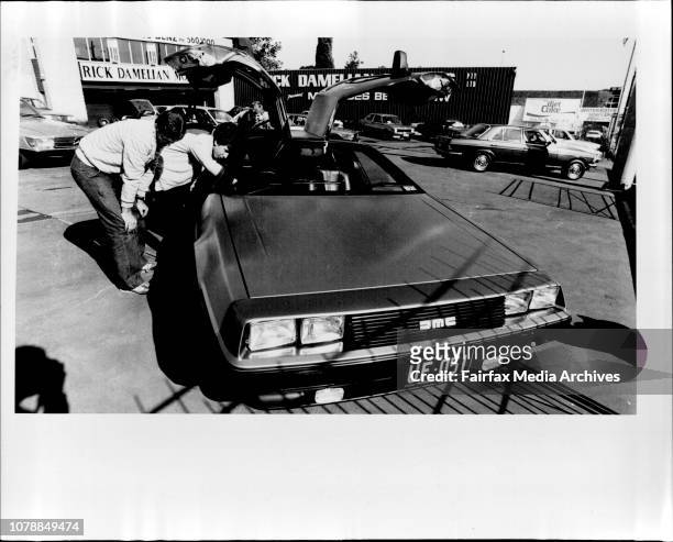 De Lorean" $60,000 car for sale at Rick Damelian Motors Parramatta Road. July 01, 1983. .