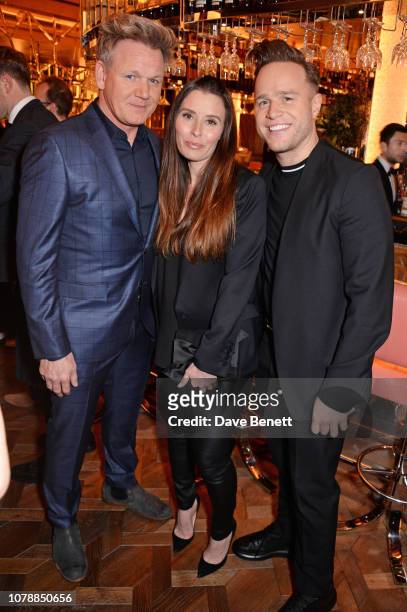 Gordon Ramsay, Tana Ramsay and Olly Murs attend the GQ dinner hosted by Dylan Jones and David Beckham to celebrate London Fashion Week Men's January...