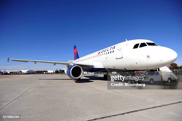 Specially outfitted Airbus A319 used for NBA basketball teams sits on the tarmac at the Hartsfield-Jackson Atlanta International Airport in Atlanta,...