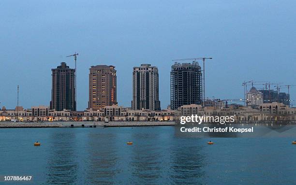 Views of the Pearl area on January 5, 2011 in Doha, Qatar. The International Monetary Fund recently reiterated its projection for the Qatari economy...