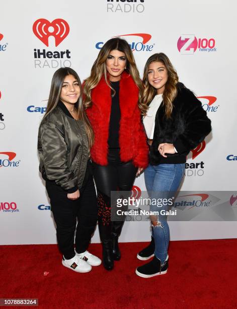 Audriana Giudice, Teresa Giudice and Milania Giudice attend Z100's Jingle Ball 2018 at Madison Square Garden on December 07, 2018 in New York City.