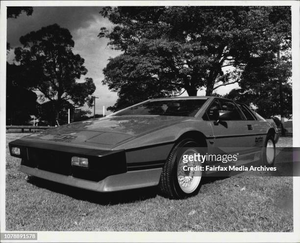 The $63,000 Lotus Esprit from John Thompson Sports Cars, Burwood which cannot be registered. May 21, 1984. .