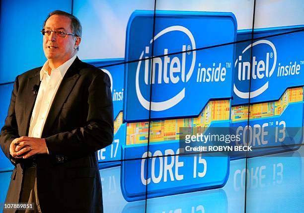 Intel President and CEO Paul S. Otellini speaks at the Intel press conference at the 2011 International Consumer Electronics Show January 5, 2011 in...