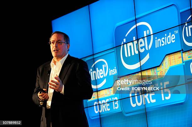 Intel President and CEO Paul S. Otellini speaks at the Intel press conference at the 2011 International Consumer Electronics Show January 5, 2011 in...