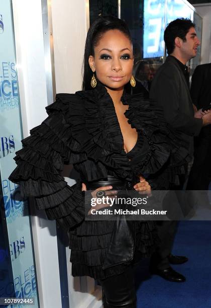 Actress Raven-Symone arrives at the 2011 People's Choice Awards at Nokia Theatre L.A. Live on January 5, 2011 in Los Angeles, California.