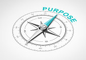 Compass on White Background, Purpose Concept
