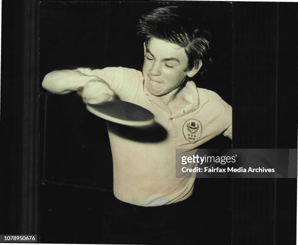 Up and coming young table tennis star, Phil Gebauer playing at the table tennis centre today.Philip Gebauer in action yesterday.The rubber, first...